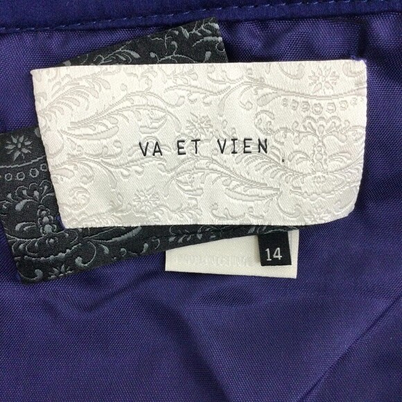 Anthropologie Va Et Vien Silk Spaghetti Cross Back Party Ruffle Dress Blue 14 - Picture 5 of 11